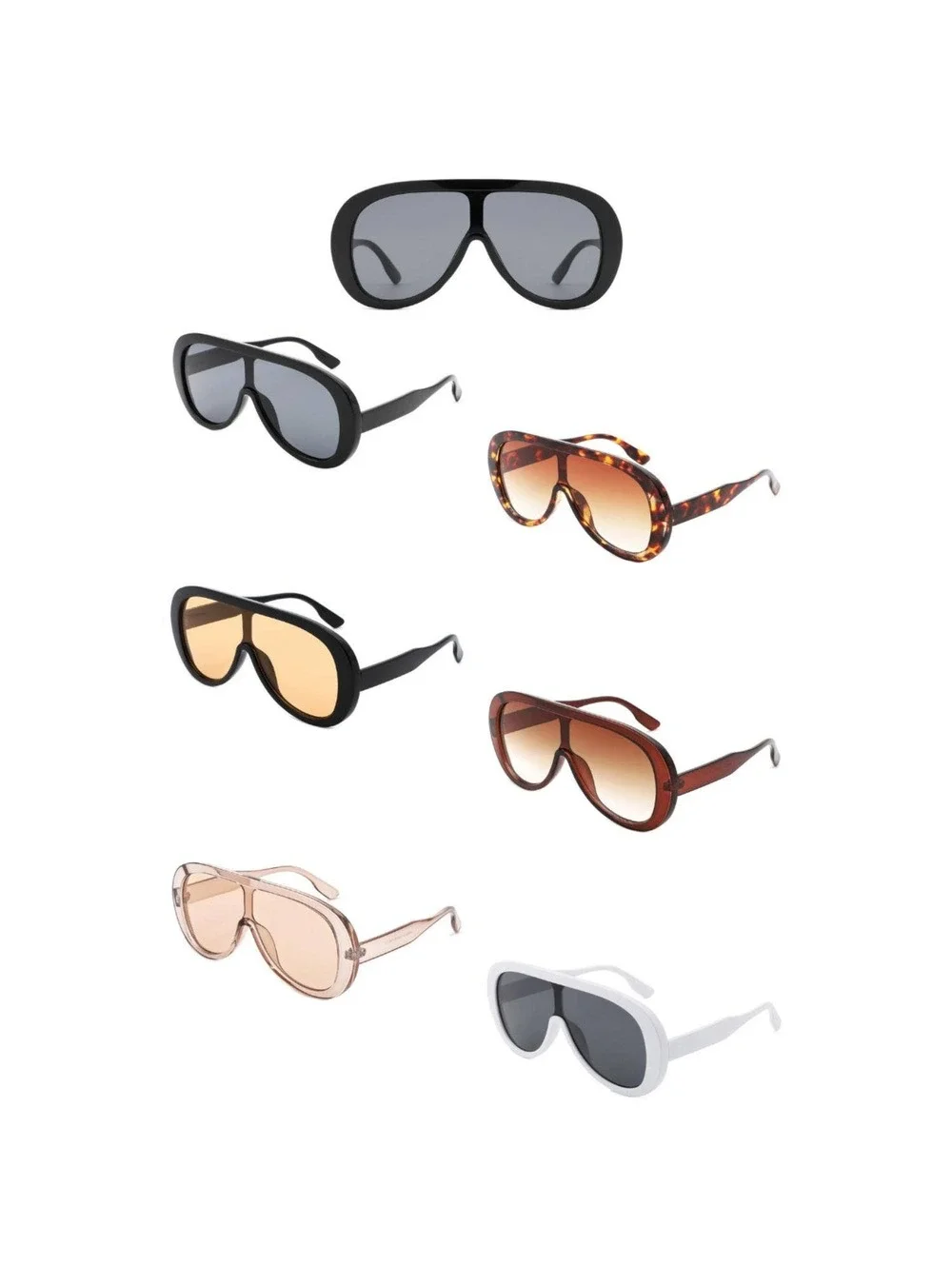 Oversized Bold Aviator Retro Round Sunglasses